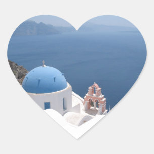 Sticker Cœur Santorin Grèce