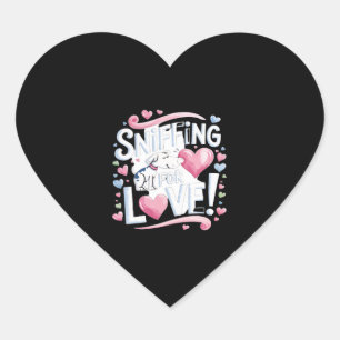 Sticker Cœur Saupoudrer pour l'amour ! Chien