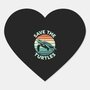 Sticker Cœur Sauvez Les Tortues Animal Tortue Amateur De Animau