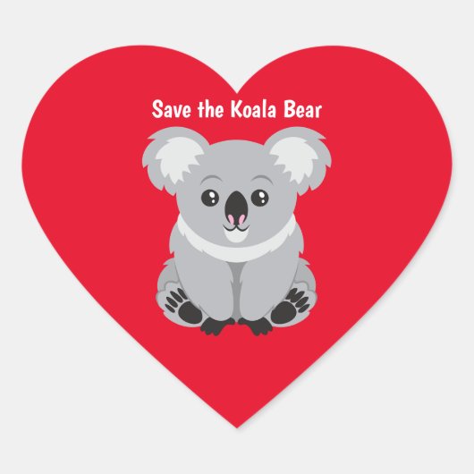 Sticker Cœur Sauvez l'ours de Koala (Devant)