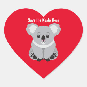 Sticker Cœur Sauvez l'ours de Koala