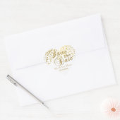 Sticker Cœur Save the date | Points d'or | Personnaliser (Enveloppe)
