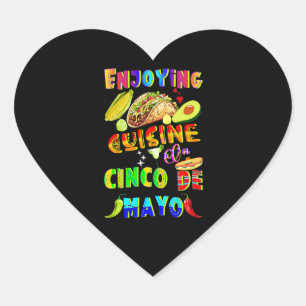 Sticker Cœur Savourez Une Cuisine Sur Le Cinco De Mayo