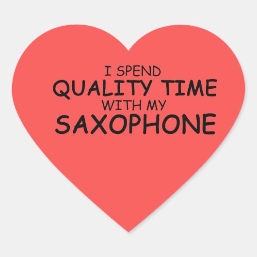Sticker Coeur Saxophone Time de qualité (Devant)