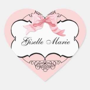 Sticker Cœur Sceau à Baby shower de fille