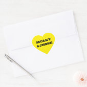 Sticker Cœur Sceau de coeur jaune néon (Enveloppe)