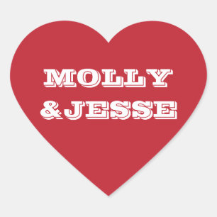 Sticker Cœur Sceau de coeur moderne - Valentine Red