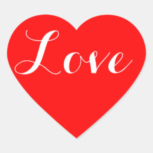 Sticker Cœur Sceau de coeur rouge avec amour en lettres blanche