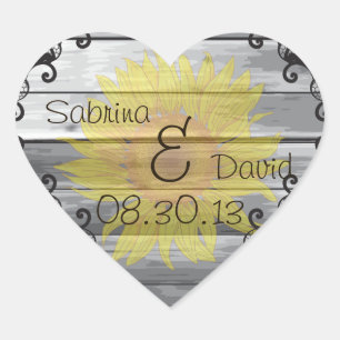 Sticker Cœur Sceau d'enveloppe de la collection de bois de tour