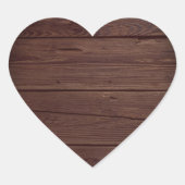 Sticker Cœur Sceau d'enveloppe rustique en bois (Devant)