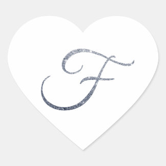 Sticker Cœur Sceau élégant en forme d'enveloppe F avec strass a