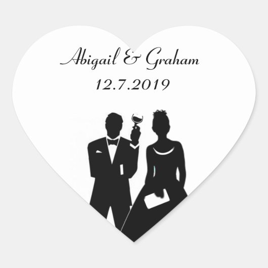 Sticker Cœur Sceau Invitation parfait en couple (Devant)