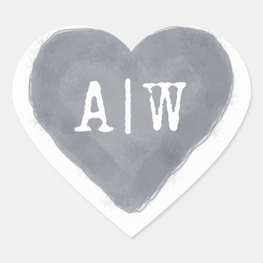 Sticker Cœur Sceau Mariage d'enveloppe de monogramme bleu foncé (Devant)