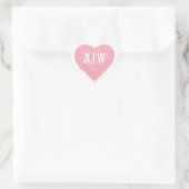 Sticker Cœur Sceau Mariage d'enveloppe rose blanc de coeur (Sac)