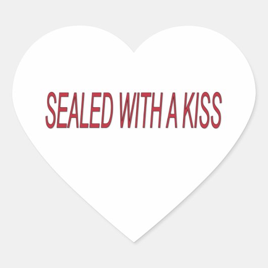 Sticker Cœur scellé d'un baiser citations d'amour (Devant)