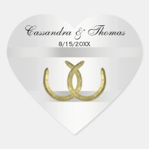 Sticker Cœur Scellés d'enveloppe en argent blanc rustique Golde