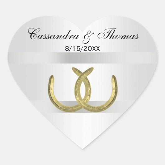 Sticker Cœur Scellés d'enveloppe en argent blanc rustique Golde (Devant)