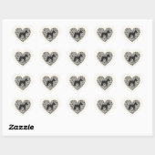 Sticker Cœur Schnauzer Silhouette Heart Paws Print - Dog Lover (Feuille)