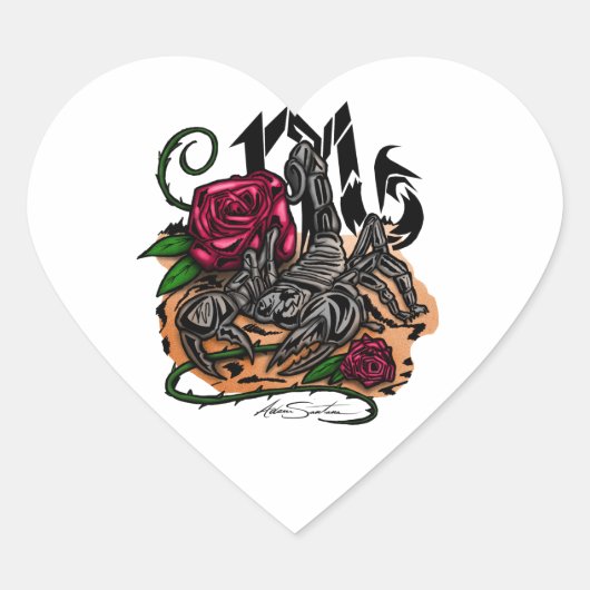 Sticker Cœur Scorpio - Zodiac (Devant)