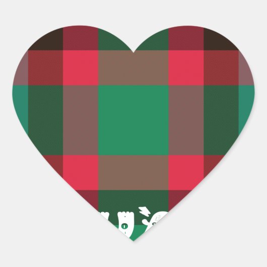 Sticker Cœur Scottish Royal À damiers Tartan Plaid avec texte (Devant)