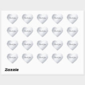Sticker Cœur Script manuscrit Merci Script Faux Silver (Feuille)
