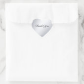 Sticker Cœur Script manuscrit Merci Script Faux Silver (Sac)