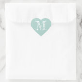 Sticker Cœur Script moderne Monogramme Initial Pastel Blue (Sac)