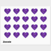 Sticker Cœur Script Romantique Paillettes Violettes Saint-Valen (Feuille)