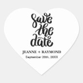 Sticker Cœur Script Simple Et Élégant Enregistrer Le Mariage Da (Devant)