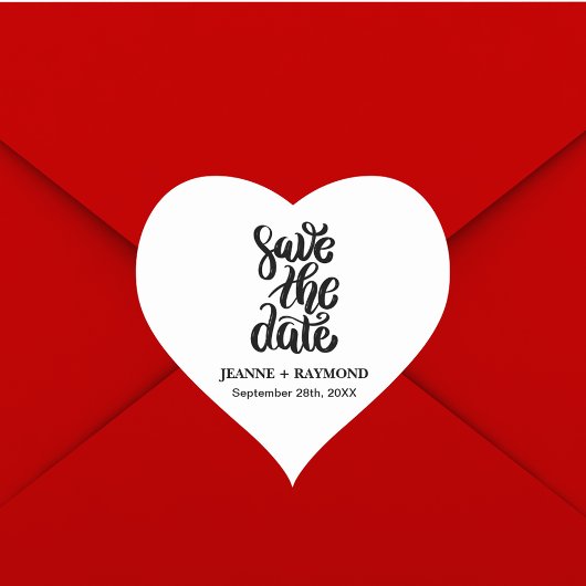 Sticker Cœur Script Simple Et Élégant Enregistrer Le Mariage Da