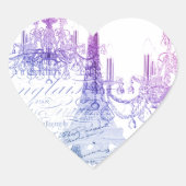 Sticker Cœur scripts chandelier violet tour eiffel paris (Devant)