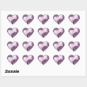Sticker Cœur Scroll du coeur Violet clair avec noir (Feuille)