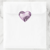 Sticker Cœur Scroll du coeur Violet clair avec noir (Sac)