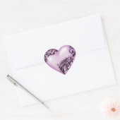 Sticker Cœur Scroll du coeur Violet clair avec noir (Enveloppe)