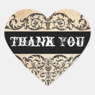 Sticker Cœur Scrolls pays rustique ouest saloon mariage