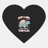 Sticker Cœur Sea Reptile Turtle Lovers Just A Girl Who Loves Tu (Devant)