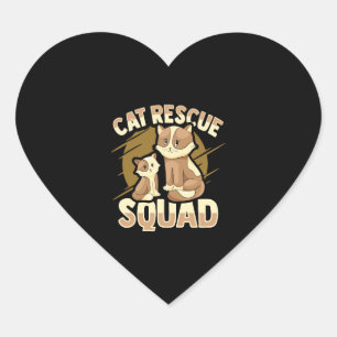 Sticker Cœur Secourt de chat de sauvetage animal pour un sauvet
