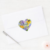 Sticker Cœur Sélection de fleurs de printemps Merci (Enveloppe)