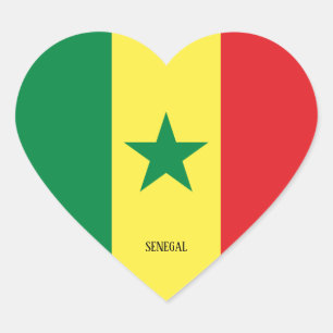 Sticker Cœur Sénégal Drapeau magnifique patriotique