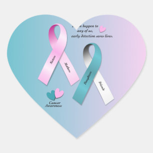 Sticker Cœur Sensibilisation au cancer
