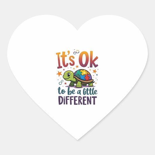 Sticker Cœur Sensibilisation sur l'autisme C'est bon d'être un (Devant)