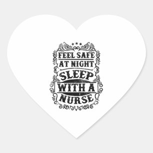 Sticker Cœur Sentez en sécurité la nuit avec une infirmière