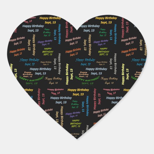 Sticker Cœur Septembre, 13 Anniversaire (Devant)