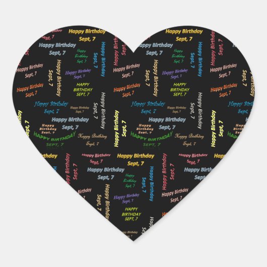Sticker Cœur Septembre, 7 Anniversaire (Devant)