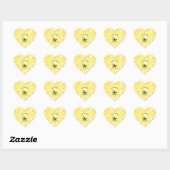 Sticker Cœur Serez-vous mon arrière - plan Saint Valentin Jaune (Feuille)
