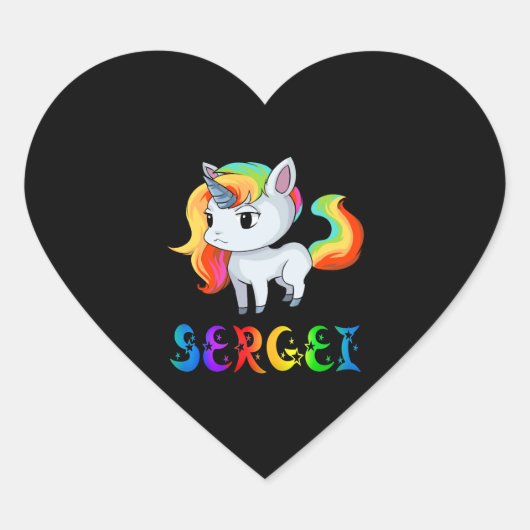 Sticker Cœur Sergei Unicorn (Devant)