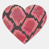 Sticker Cœur Serpent noir et rouge (Devant)