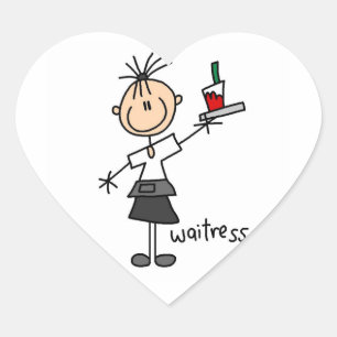 Sticker Cœur Serveuse personnage bâton