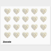 Sticker Cœur Set mariage Gold Champagne Love Hearts (Feuille)