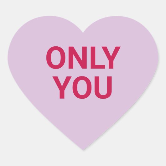 Sticker Cœur Seulement toi mignonne violette conversation de la (Devant)